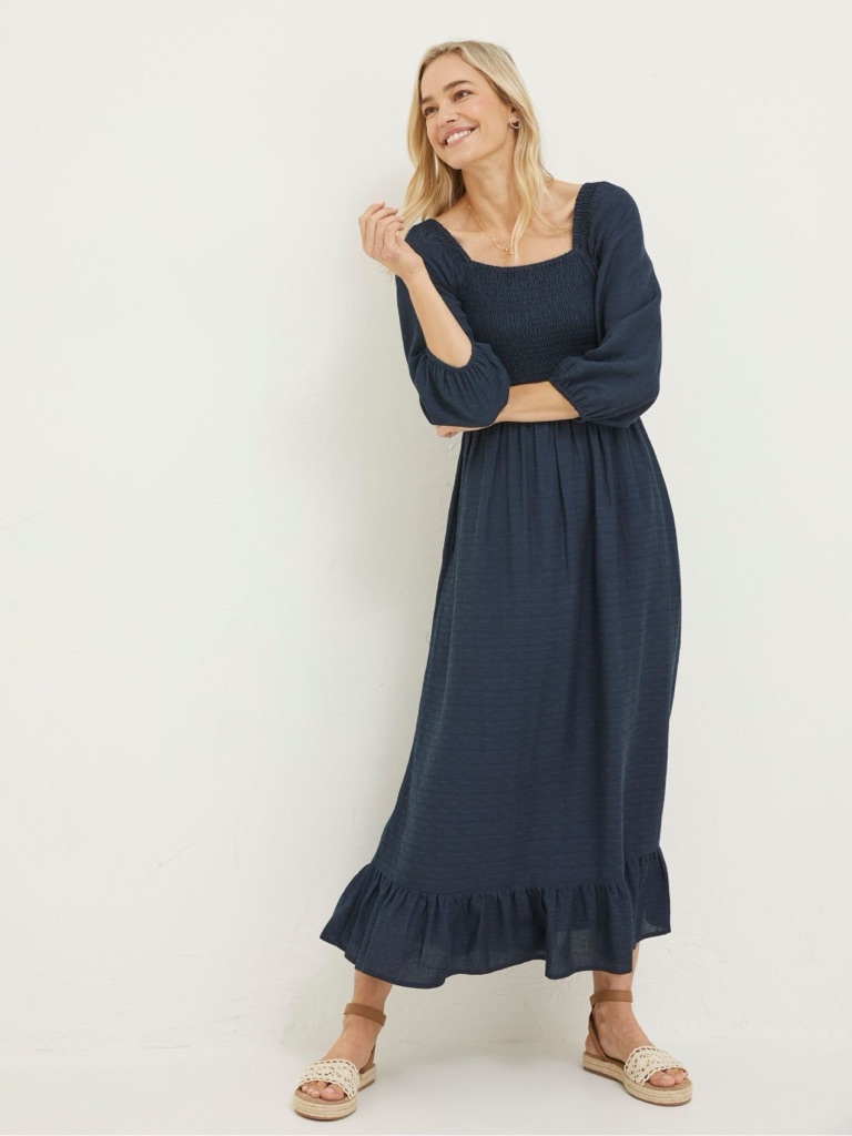Fatface Adele Midi Dress With Linen